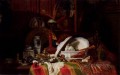 Trinquier Antoine Guillaume Still Life With Dishes A Vase A Candlestick And Other Objects Gustave Jean Jacquet